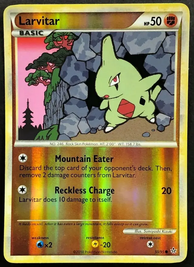 Larvitar [Reverse Holo] - Pokemon Unleashed #50