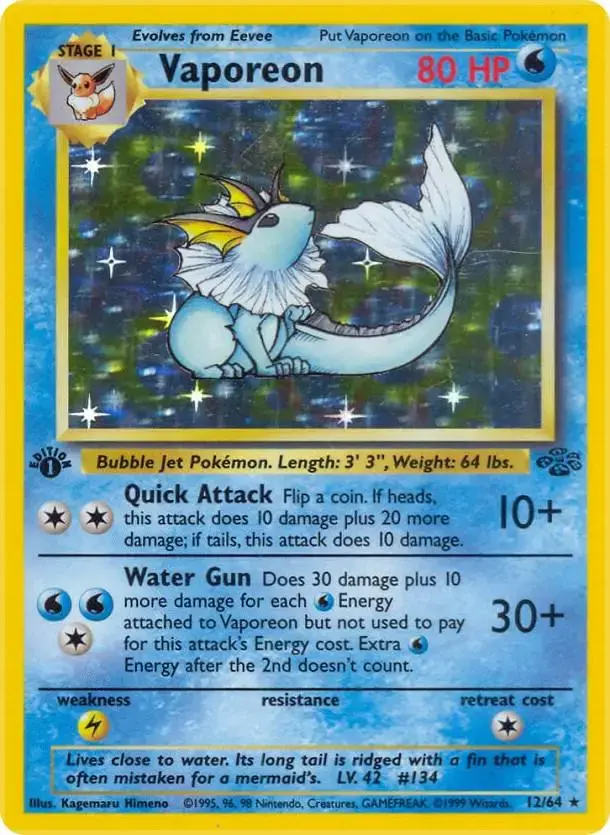 Vaporeon [1st Edition] - Pokemon Jungle #12