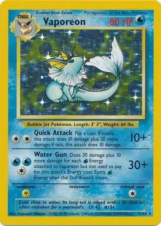 Vaporeon [No Symbol] - Pokemon Jungle #12