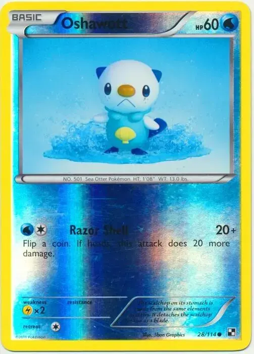 Oshawott [Reverse Holo] - Pokemon Black & White #28