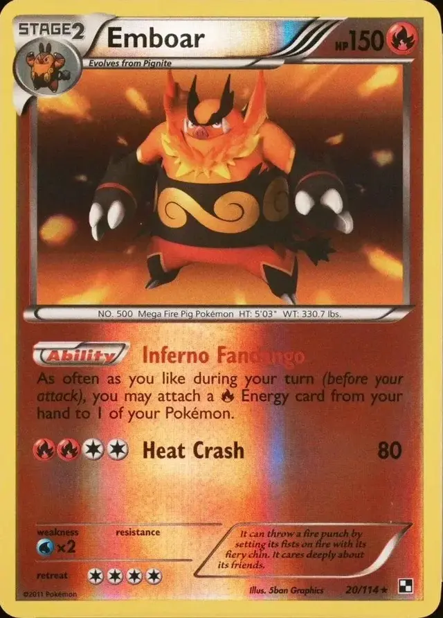 Emboar [Reverse Holo] - Pokemon Black & White #20