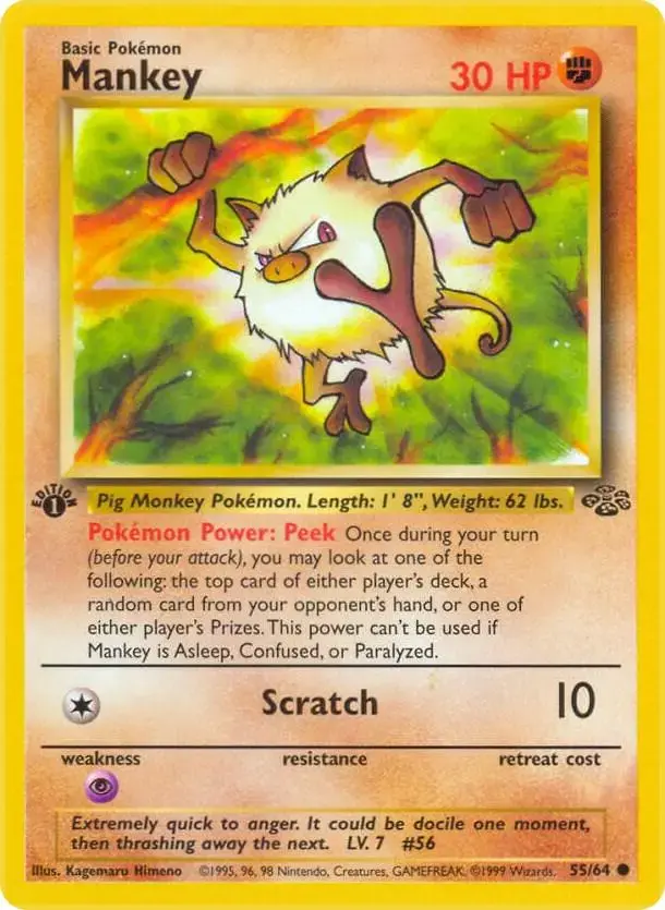 Mankey [1st Edition] - Pokemon Jungle #55