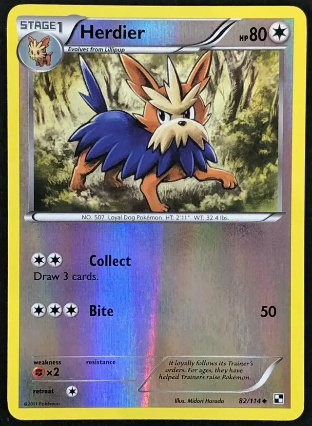 Herdier [Reverse Holo] - Pokemon Black & White #82