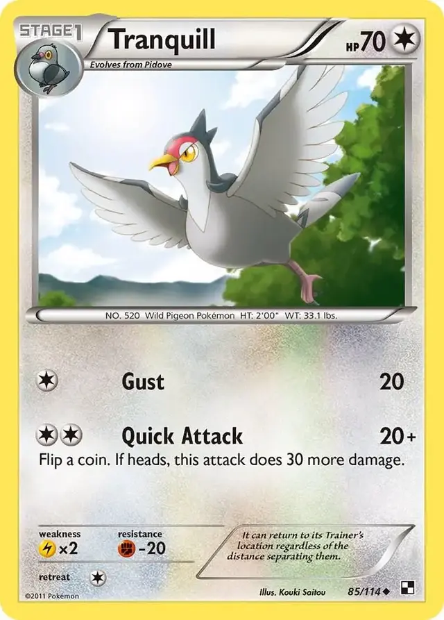 Tranquill - Pokemon Black & White #85