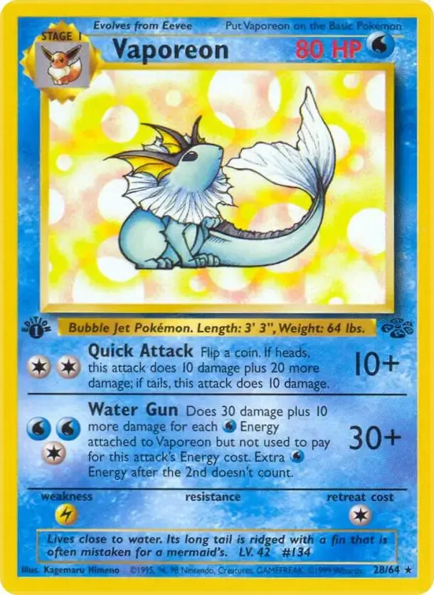 Vaporeon [1st Edition] - Pokemon Jungle #28