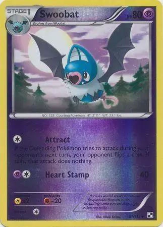 Swoobat [Reverse Holo] - Pokemon Black & White #51