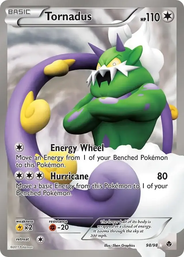 Pokemon Emerging Powers set - most valuable card artwork (Tornadus)