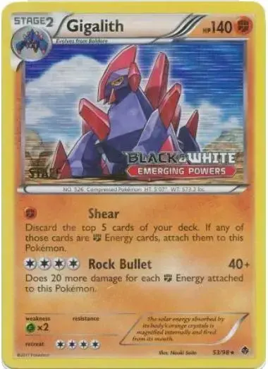 Gigalith [Prerelease Staff] - Pokemon Emerging Powers #53