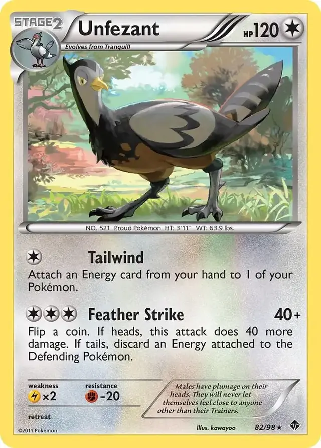 Unfezant - Pokemon Emerging Powers #82
