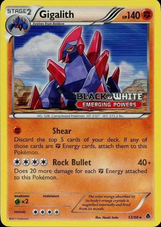 Gigalith [Prerelease] - Pokemon Emerging Powers #53