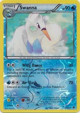 Swanna [Reverse Holo] - Pokemon Emerging Powers #27