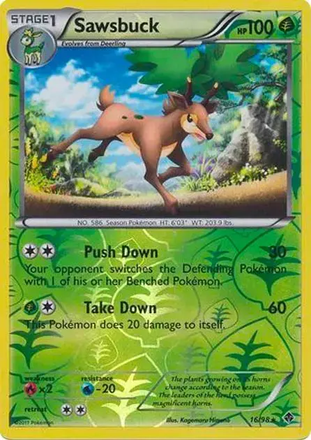 Sawsbuck [Reverse Holo] - Pokemon Emerging Powers #16