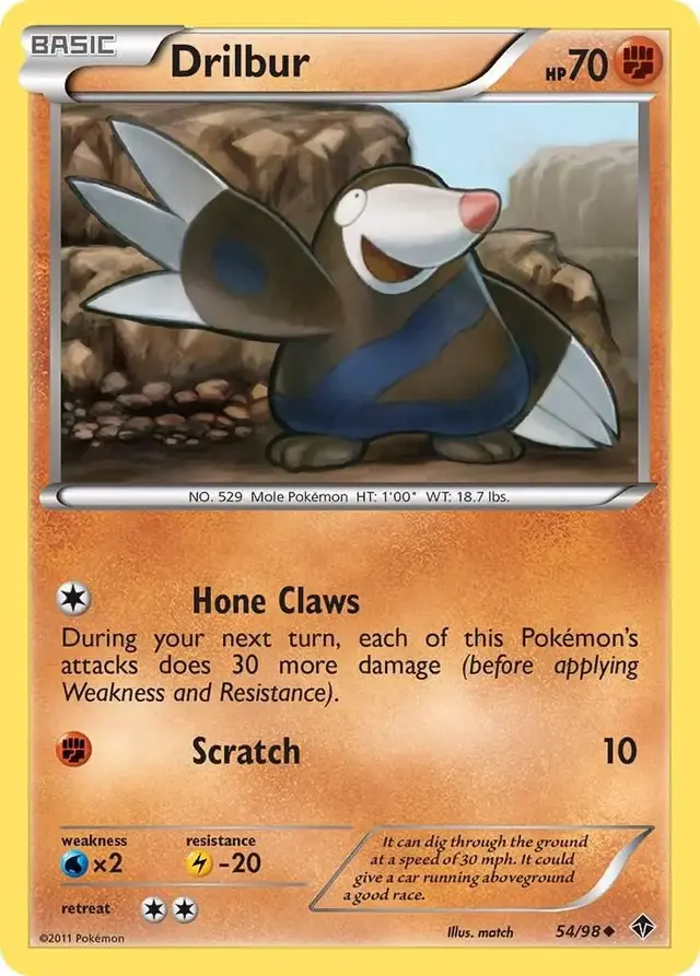 Drilbur - Pokemon Emerging Powers #54