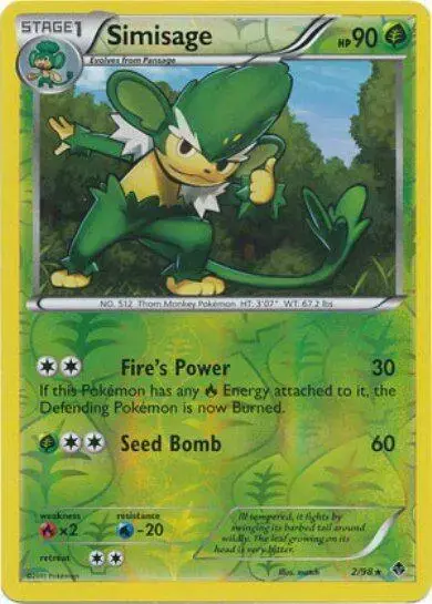 Simisage [Reverse Holo] - Pokemon Emerging Powers #2