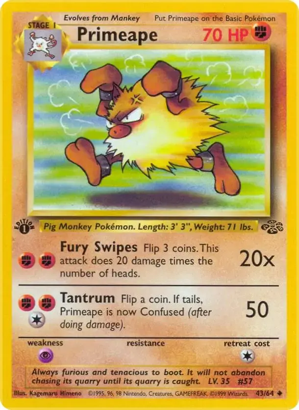 Primeape [1st Edition] - Pokemon Jungle #43