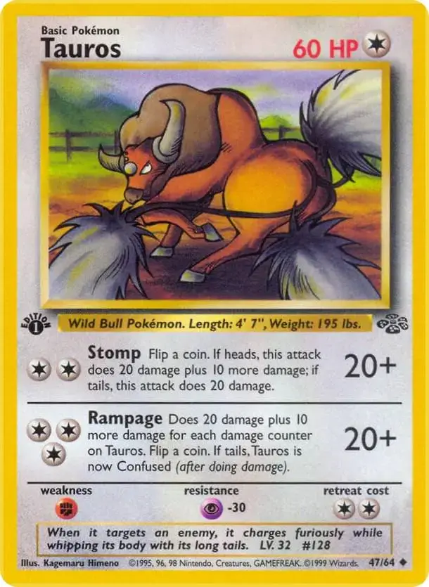 Tauros [1st Edition] - Pokemon Jungle #47