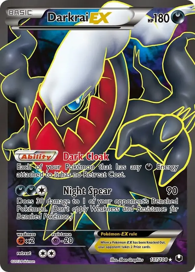 Pokemon Dark Explorers set - most valuable card artwork (Darkrai EX)