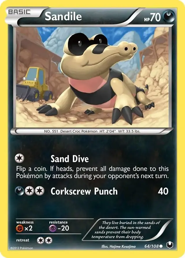 Sandile - Pokemon Dark Explorers #64