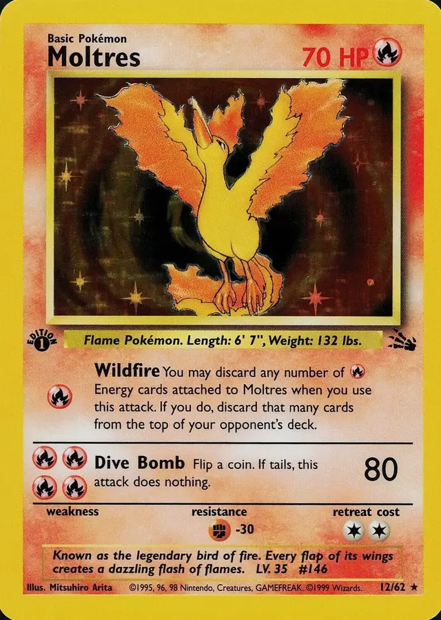 Moltres [1st Edition] - Pokemon Fossil #12