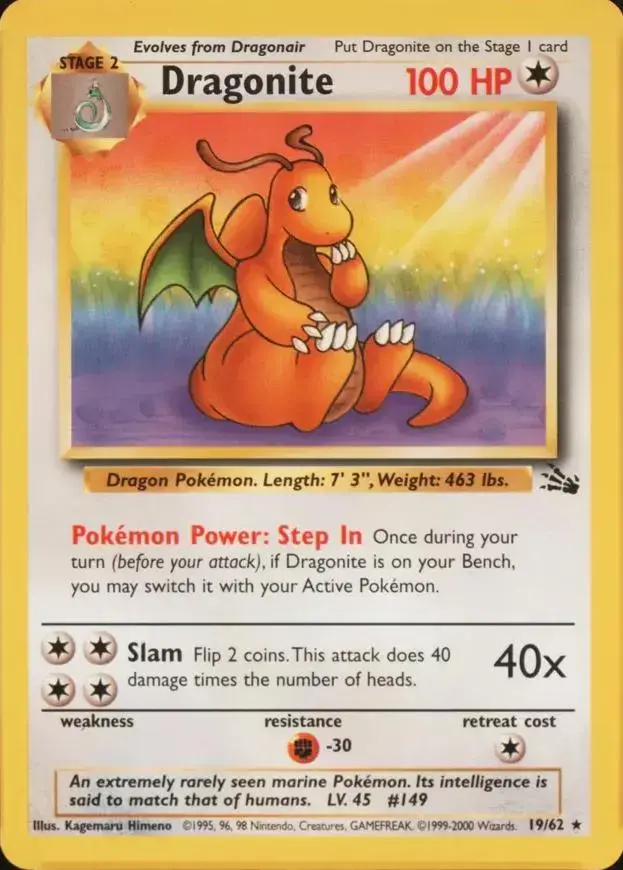 Dragonite [1999-2000] - Pokemon Fossil #19