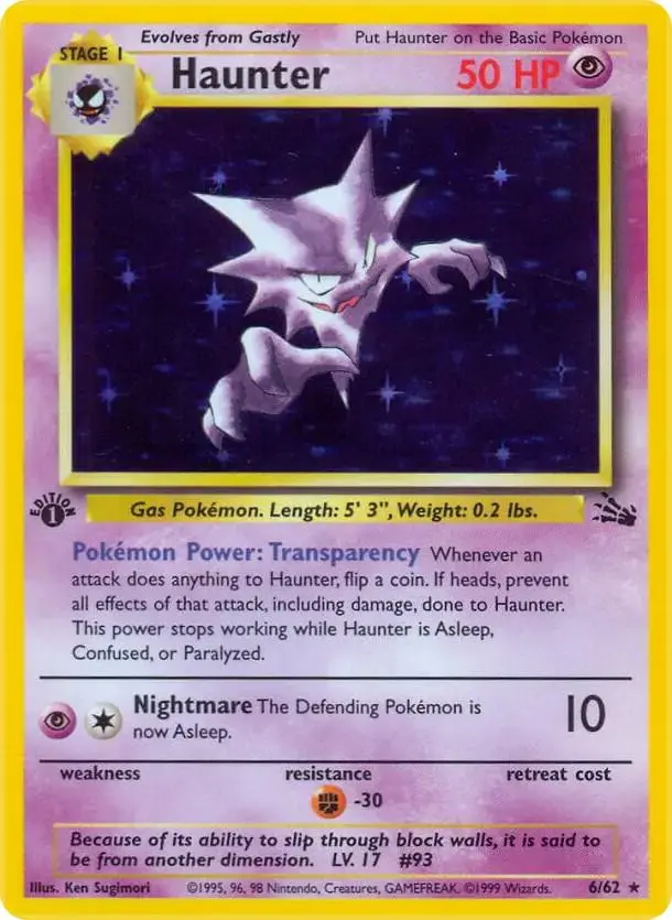 Haunter [1st Edition] - Pokemon Fossil #6