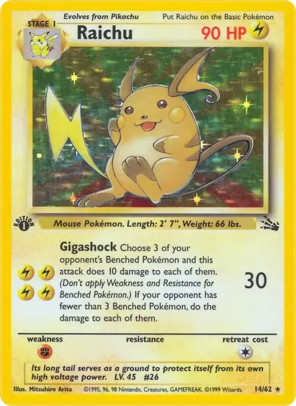 Raichu [1st Edition] - Pokemon Fossil #14