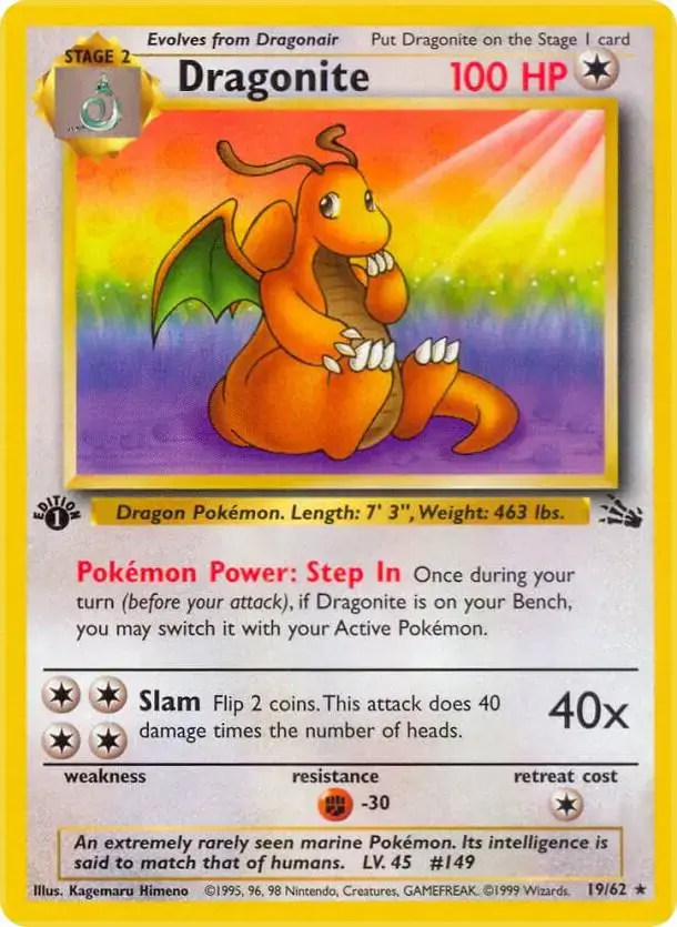 Dragonite [1st Edition] - Pokemon Fossil #19