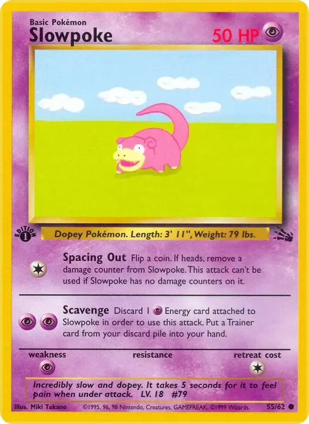 Slowpoke [1st Edition] - Pokemon Fossil #55