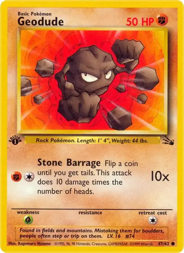 Geodude [1st Edition] - Pokemon Fossil #47