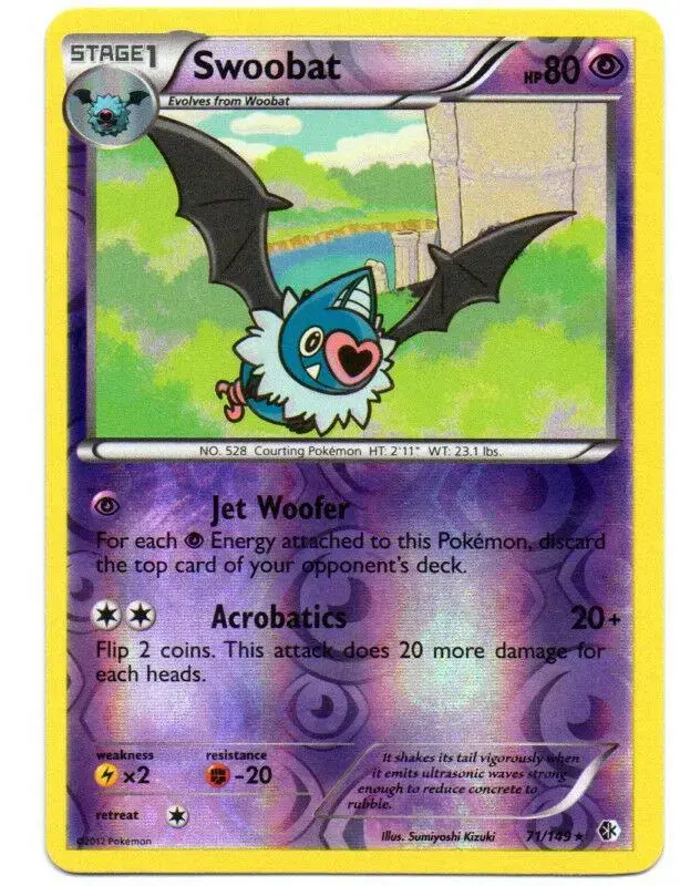 Swoobat [Reverse Holo] - Pokemon Boundaries Crossed #71