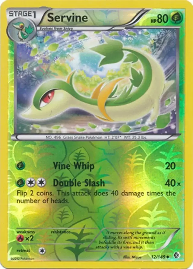 Servine [Reverse Holo] - Pokemon Boundaries Crossed #12