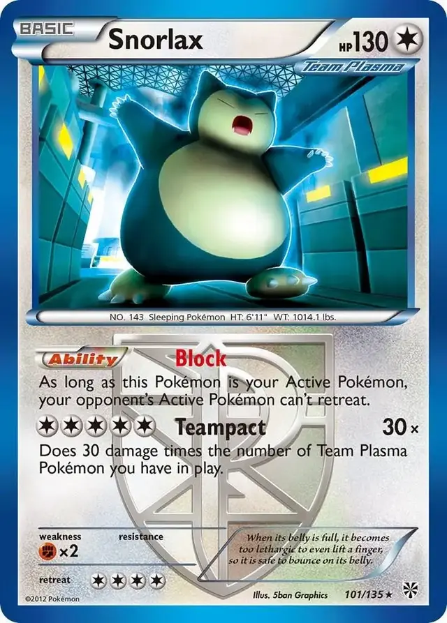Snorlax - Pokemon Plasma Storm #101