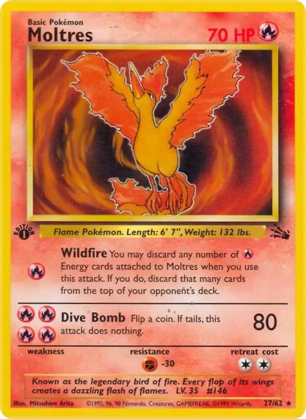 Moltres [1st Edition] - Pokemon Fossil #27