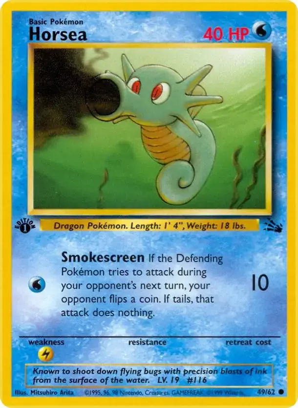 Horsea [1st Edition] - Pokemon Fossil #49