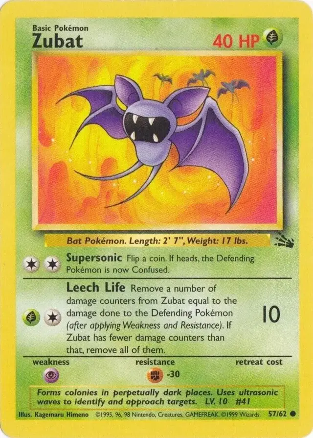 Zubat - Pokemon Fossil #57