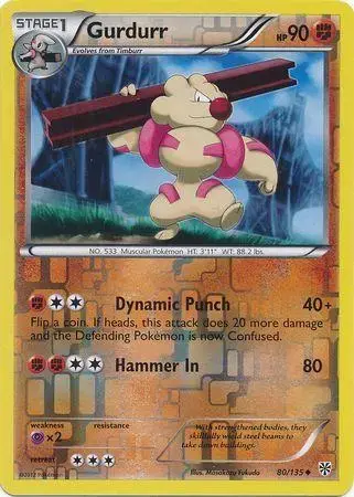 Gurdurr [Reverse Holo] - Pokemon Plasma Storm #80