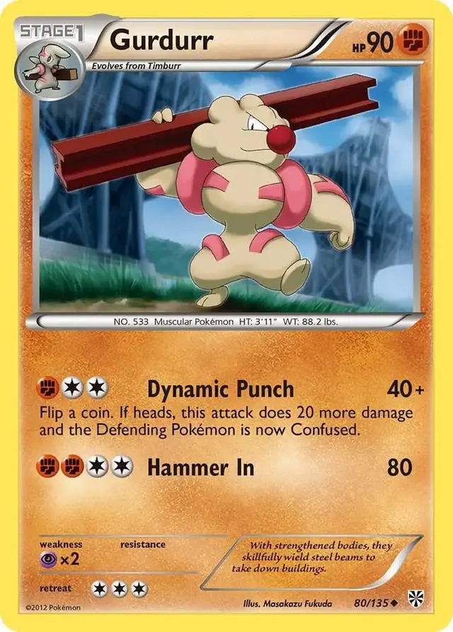 Gurdurr - Pokemon Plasma Storm #80