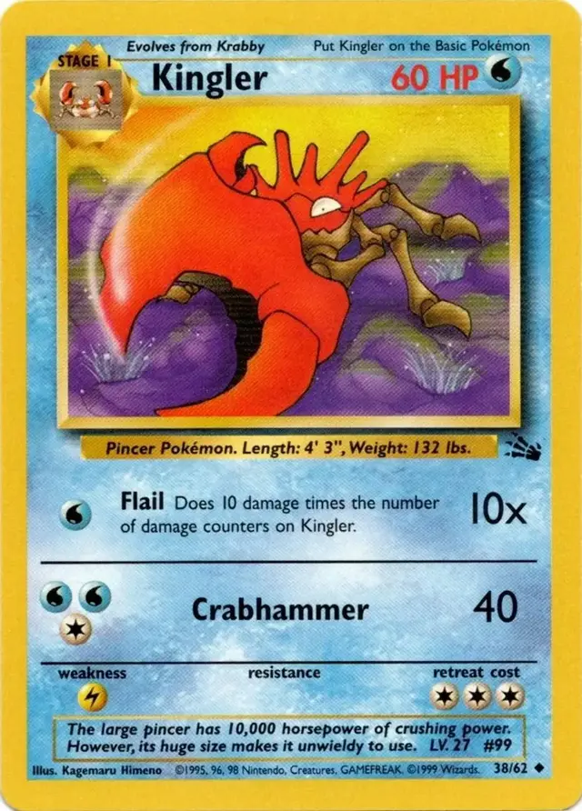 Kingler - Pokemon Fossil #38