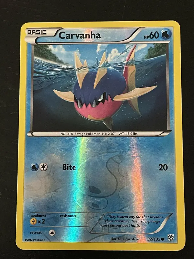 Carvanha [Reverse Holo] - Pokemon Plasma Storm #32
