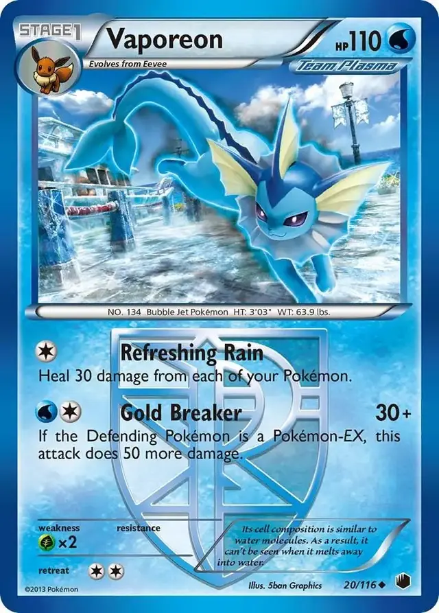 Vaporeon - Pokemon Plasma Freeze #20