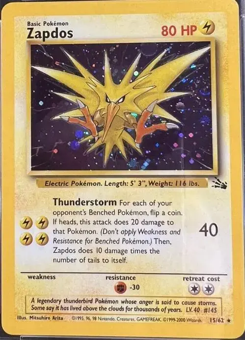 Zapdos [Cosmos Holo] - Pokemon Fossil #15