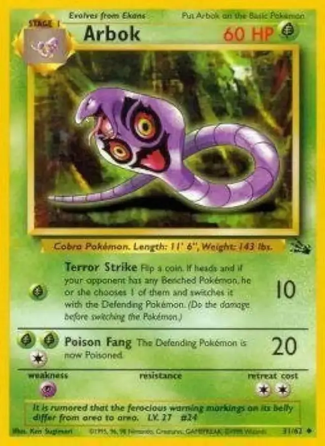 Arbok - Pokemon Fossil #31