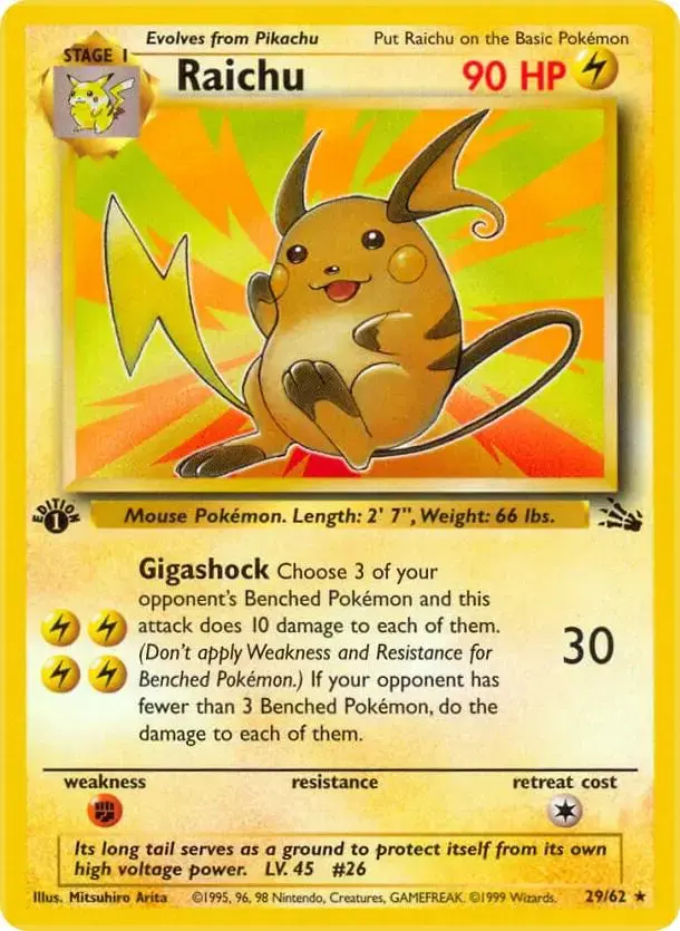 Raichu [1st Edition] - Pokemon Fossil #29