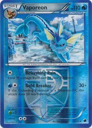 Vaporeon [Reverse Holo] - Pokemon Plasma Freeze #20