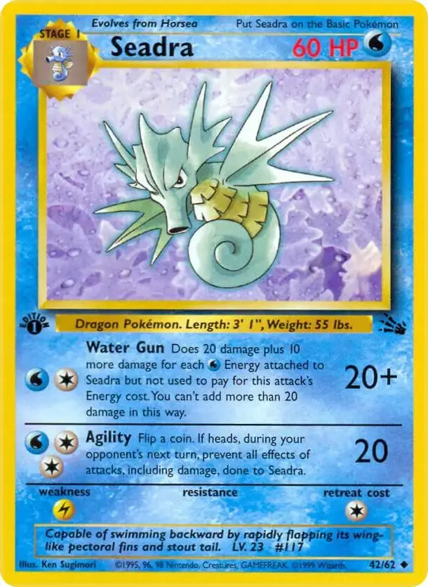 Seadra [1st Edition] - Pokemon Fossil #42