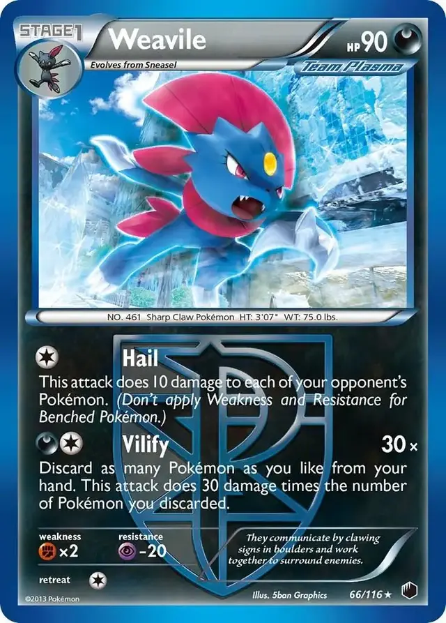 Weavile - Pokemon Plasma Freeze #66