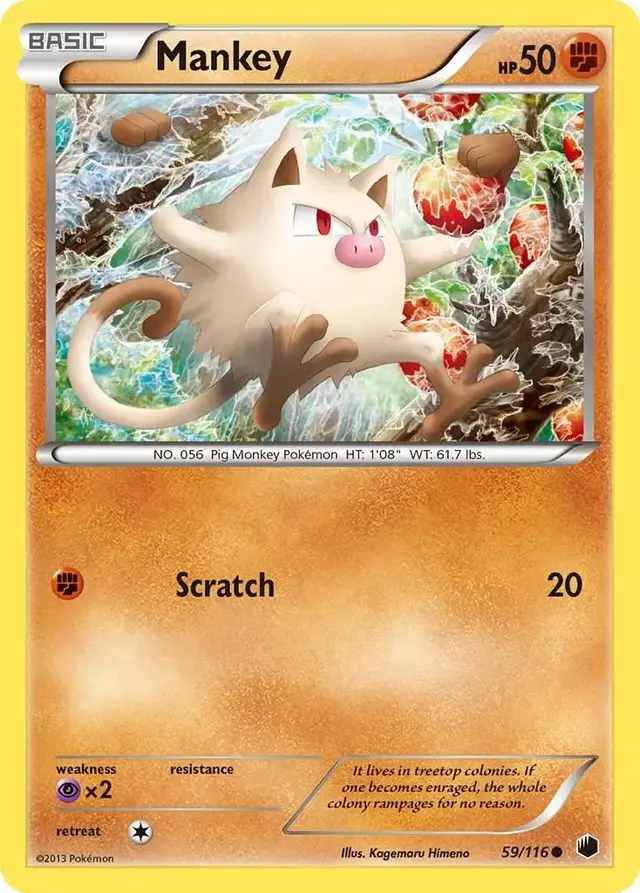 Mankey - Pokemon Plasma Freeze #59