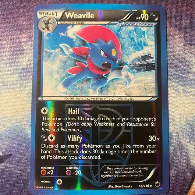 Weavile [Reverse Holo] - Pokemon Plasma Freeze #66