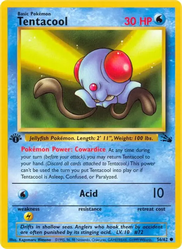 Tentacool [1st Edition] - Pokemon Fossil #56