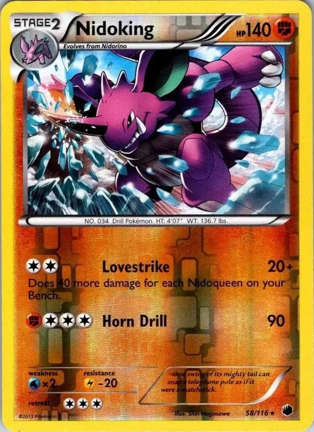 Nidoking [Reverse Holo] - Pokemon Plasma Freeze #58